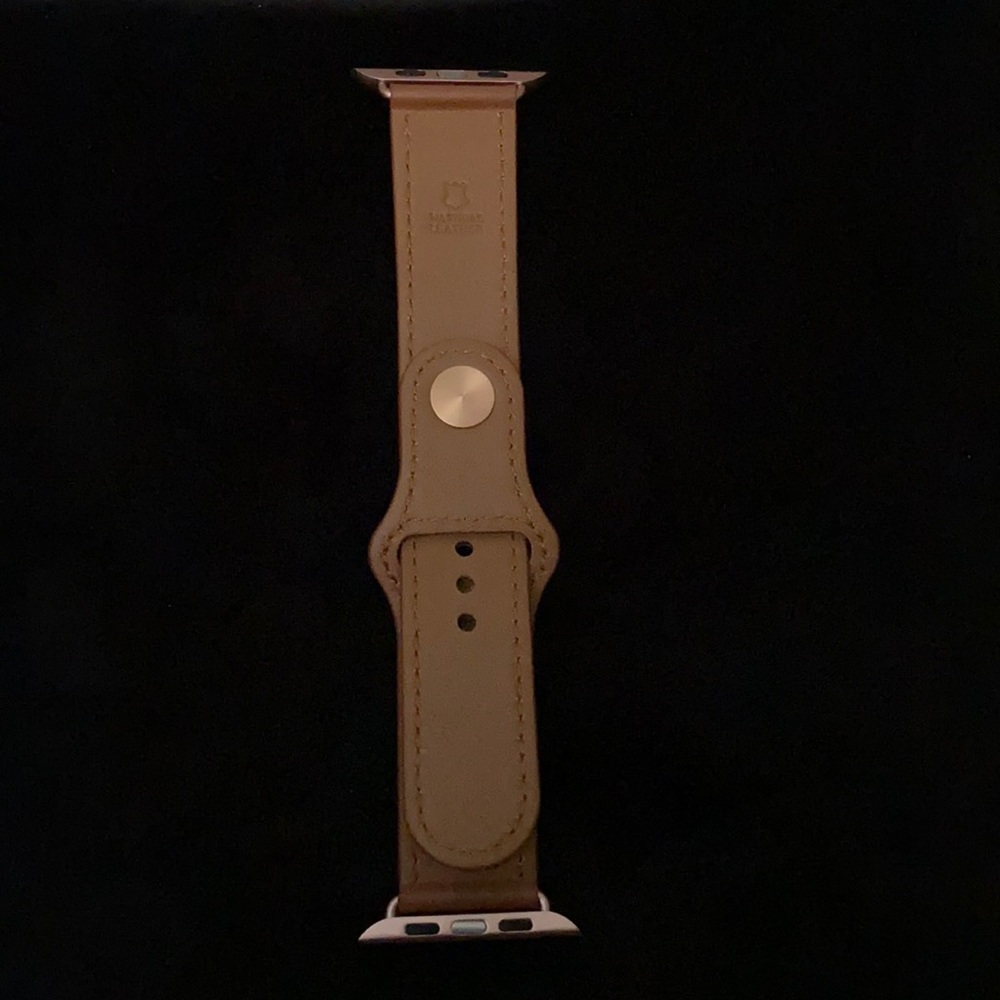 NATURAL LEATHER APPLE WATCH BAND